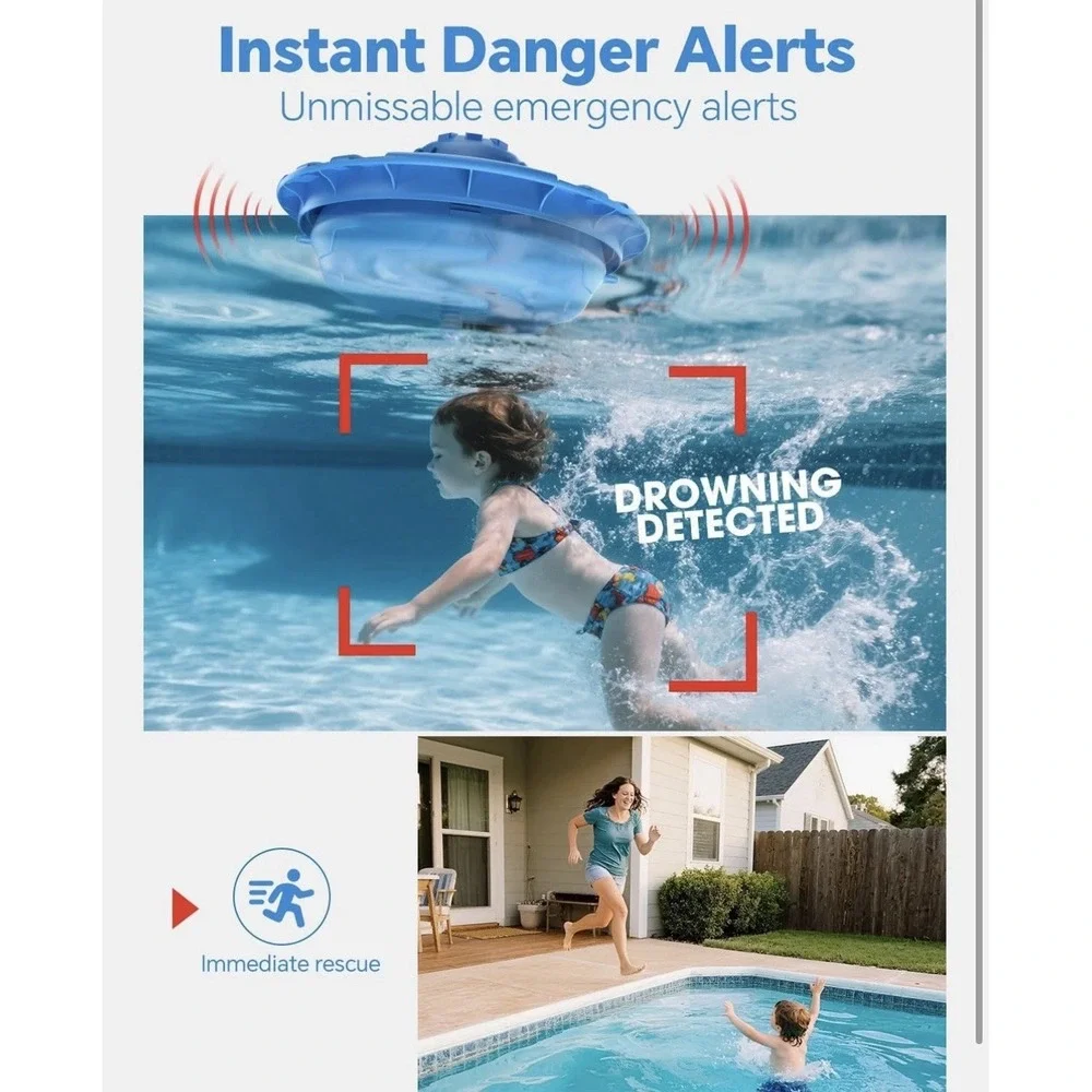 Pool Alarm for Inground & Above Ground Pools Adjustable Sensitivity 110dB Siren